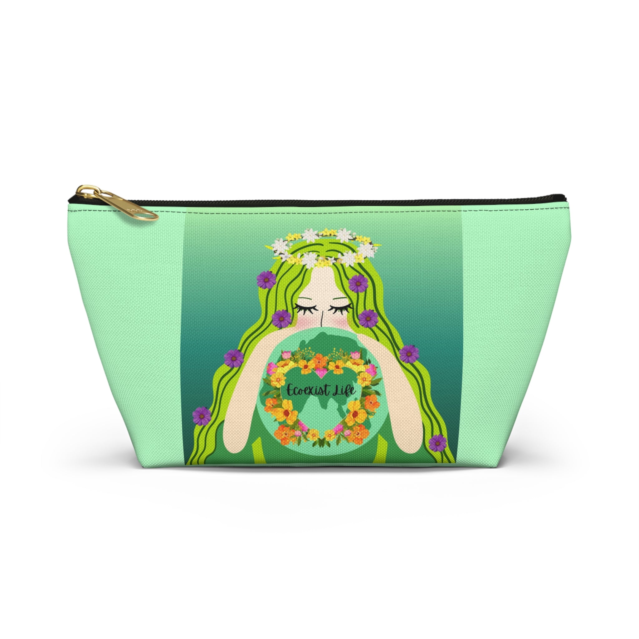 Ecoexist Life Floral Goddess Accessory Pouch — 'Eternal Life' T-Bottom Makeup Bag