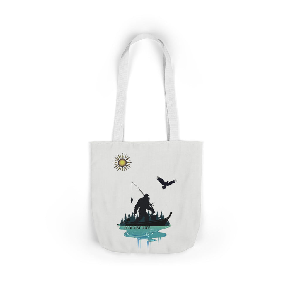 Fishing Silhouette Canvas Tote — Bigfoot Fishing Tote Bag- ecoexist