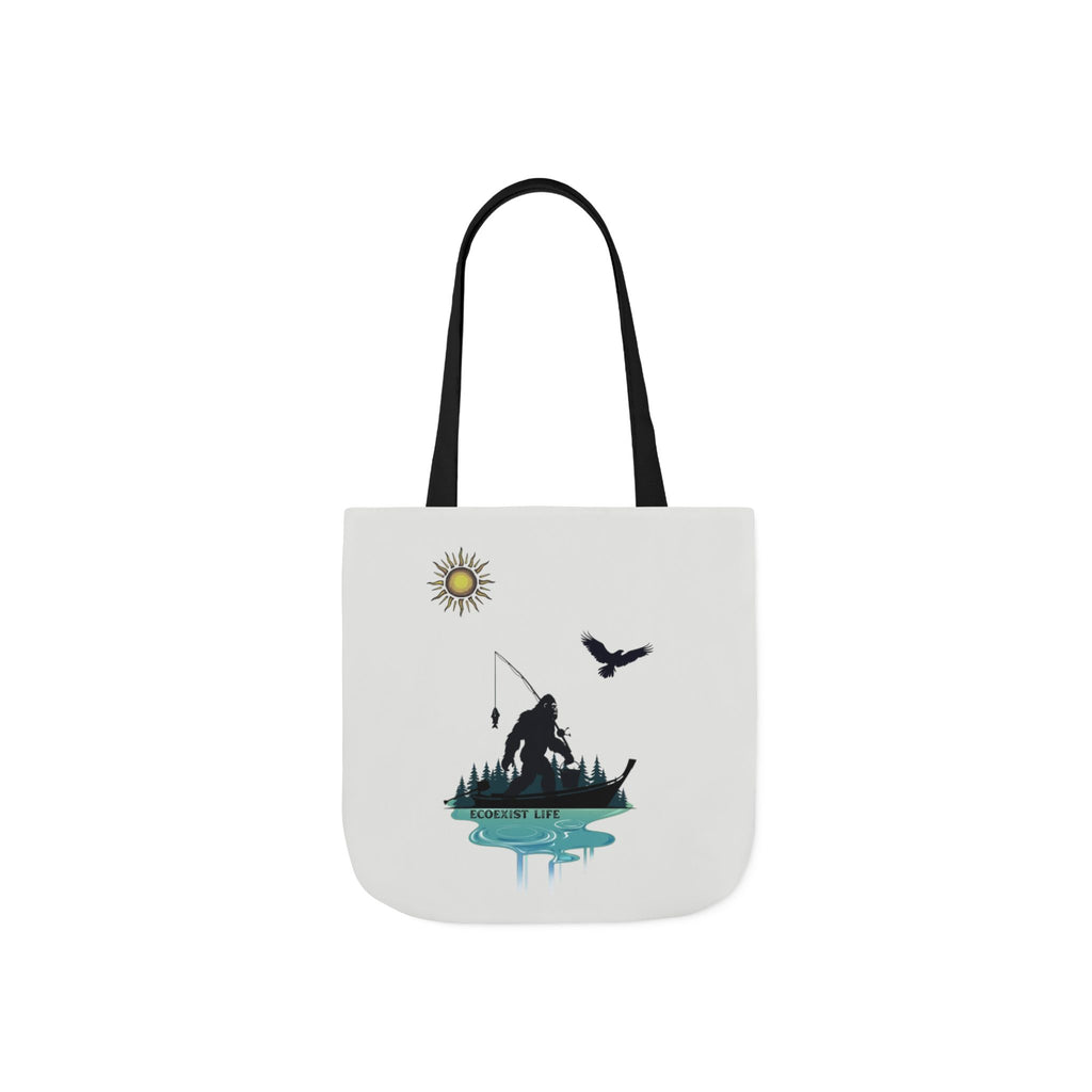 Fishing Silhouette Canvas Tote — Bigfoot Fishing Tote Bag- ecoexist