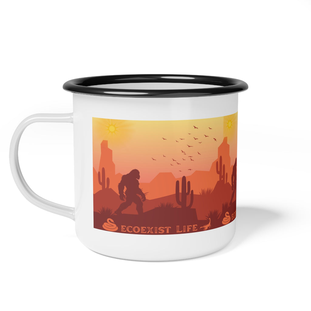 Enamel Camp Cup — Desert Sunset 'Ecoexist Life' Camping Mug