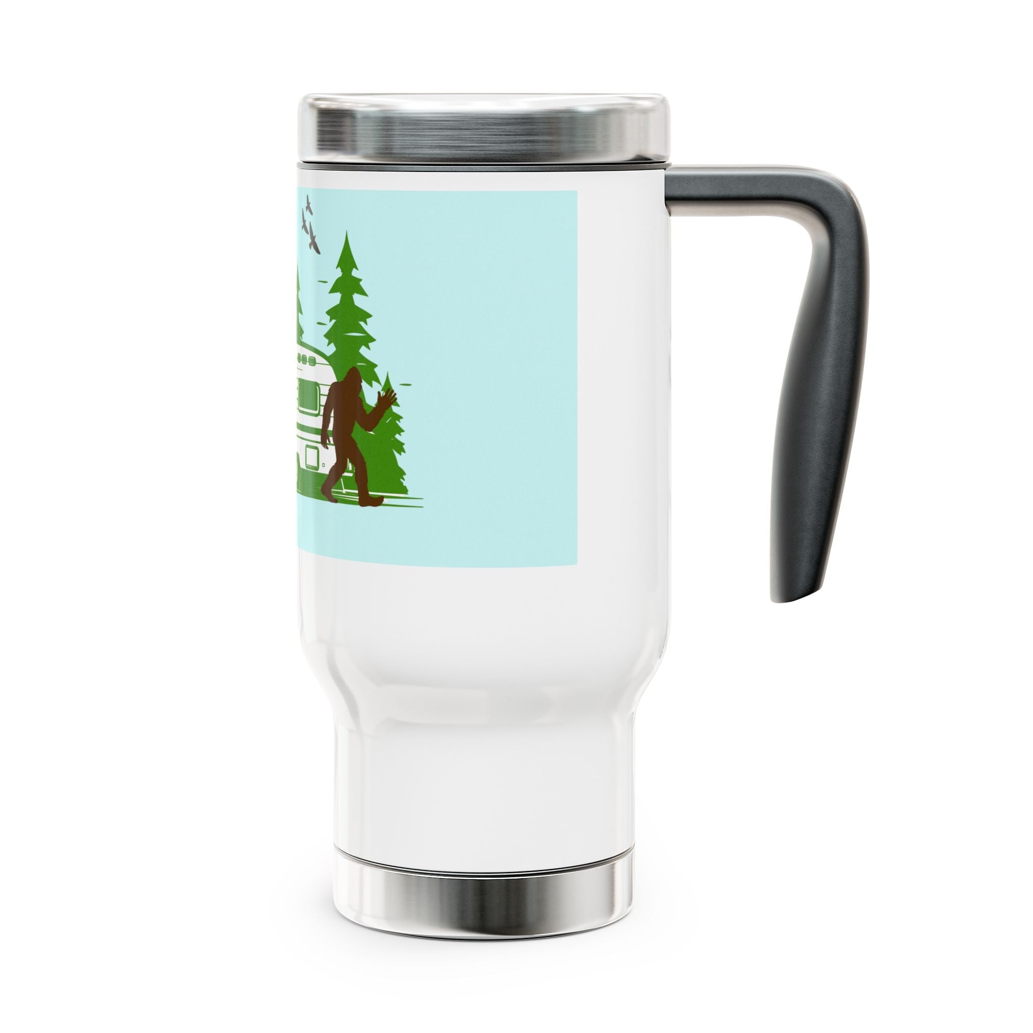 14oz Travel Mug — Camping RV Bigfoot Forest Design- Ecoexist Life Camping Cup