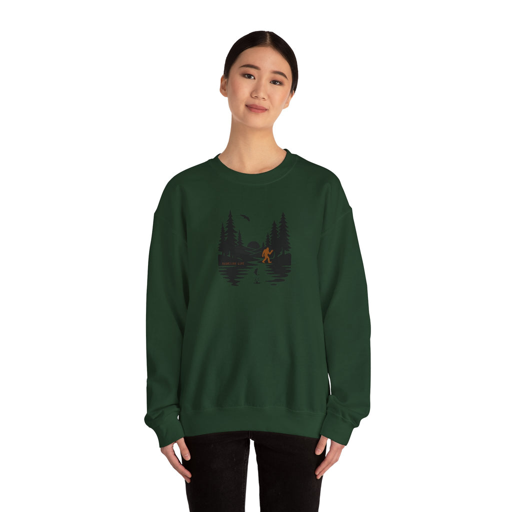 Wildlife Lake Scene Sweatshirt — "Livin the Wild Life" Crewneck