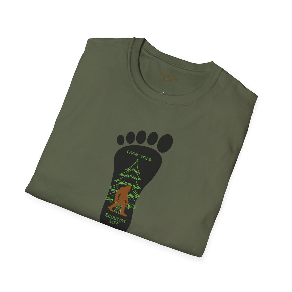Bigfoot Footprint T‑Shirt – 'I Believe' Forest Sasquatch Tee