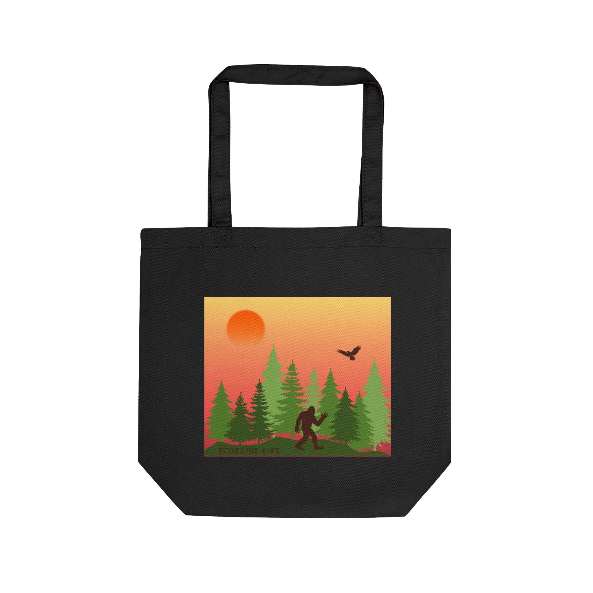 Forest Sunset Tote Bag — Bigfoot Woodland Canvas Ecoexist Life Tote