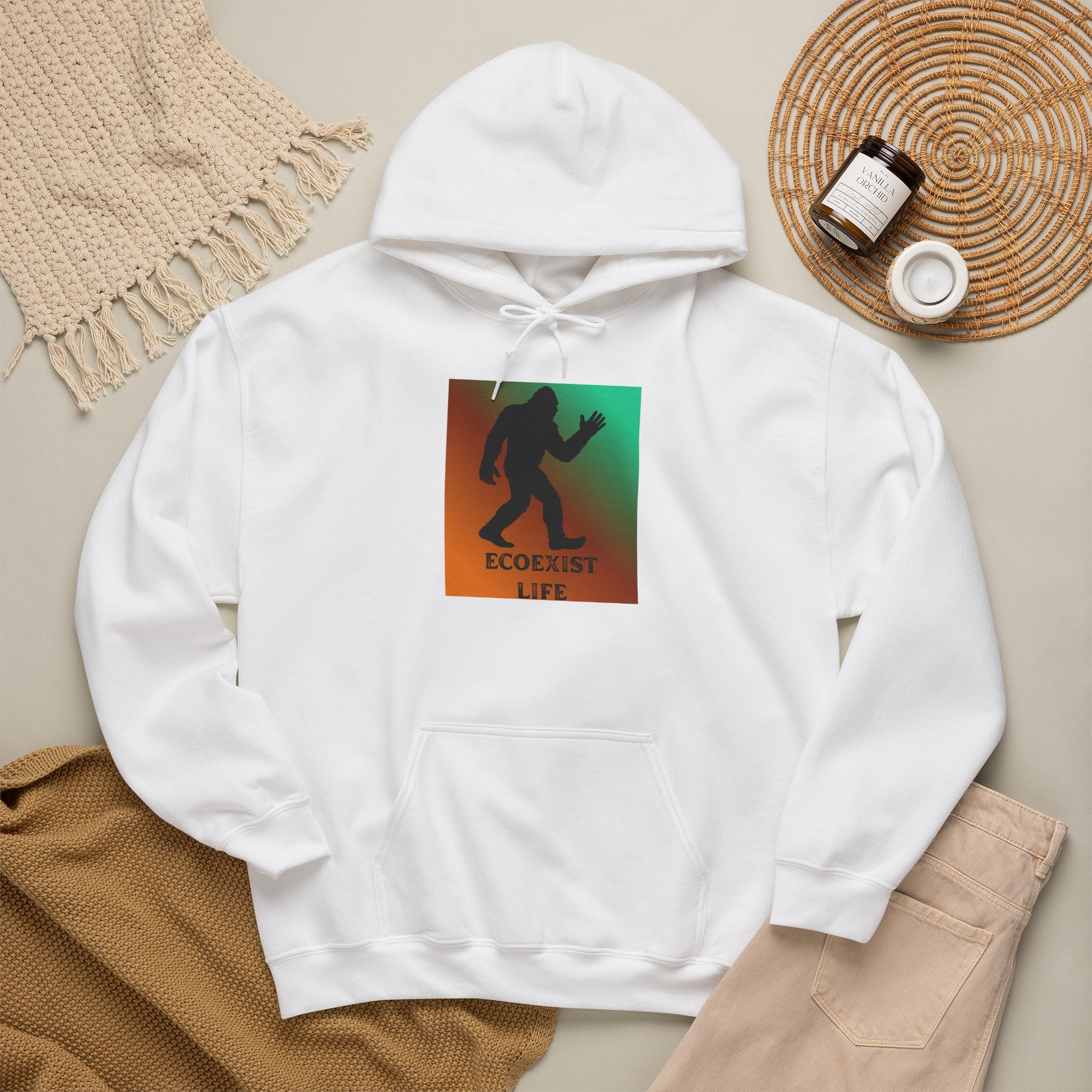 Ecoexist Life Bigfoot Hoodie — Sasquatch Environmental Awareness Sweatshirt
