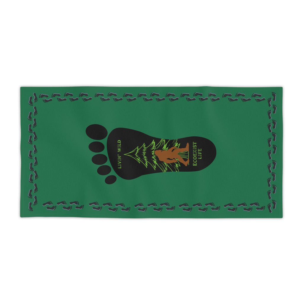 Bigfoot Forest Footprint Beach Towel — "Livin' Wild" Ecoexist Life