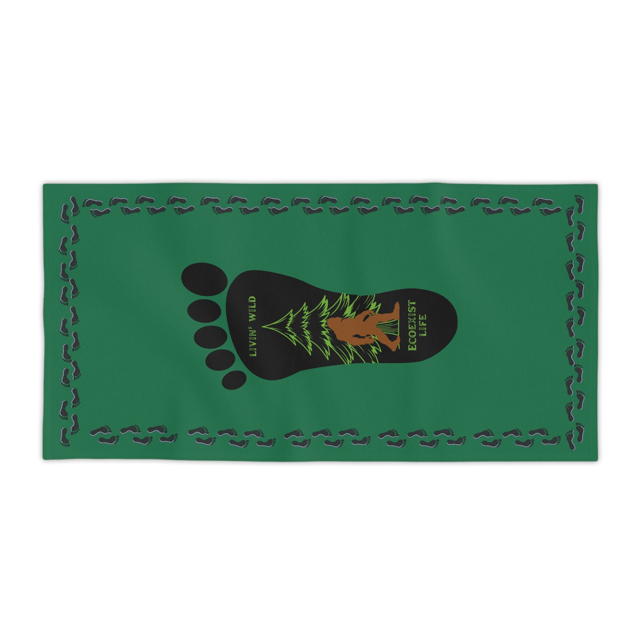 Bigfoot Forest Footprint Beach Towel — "Livin' Wild" Ecoexist Life