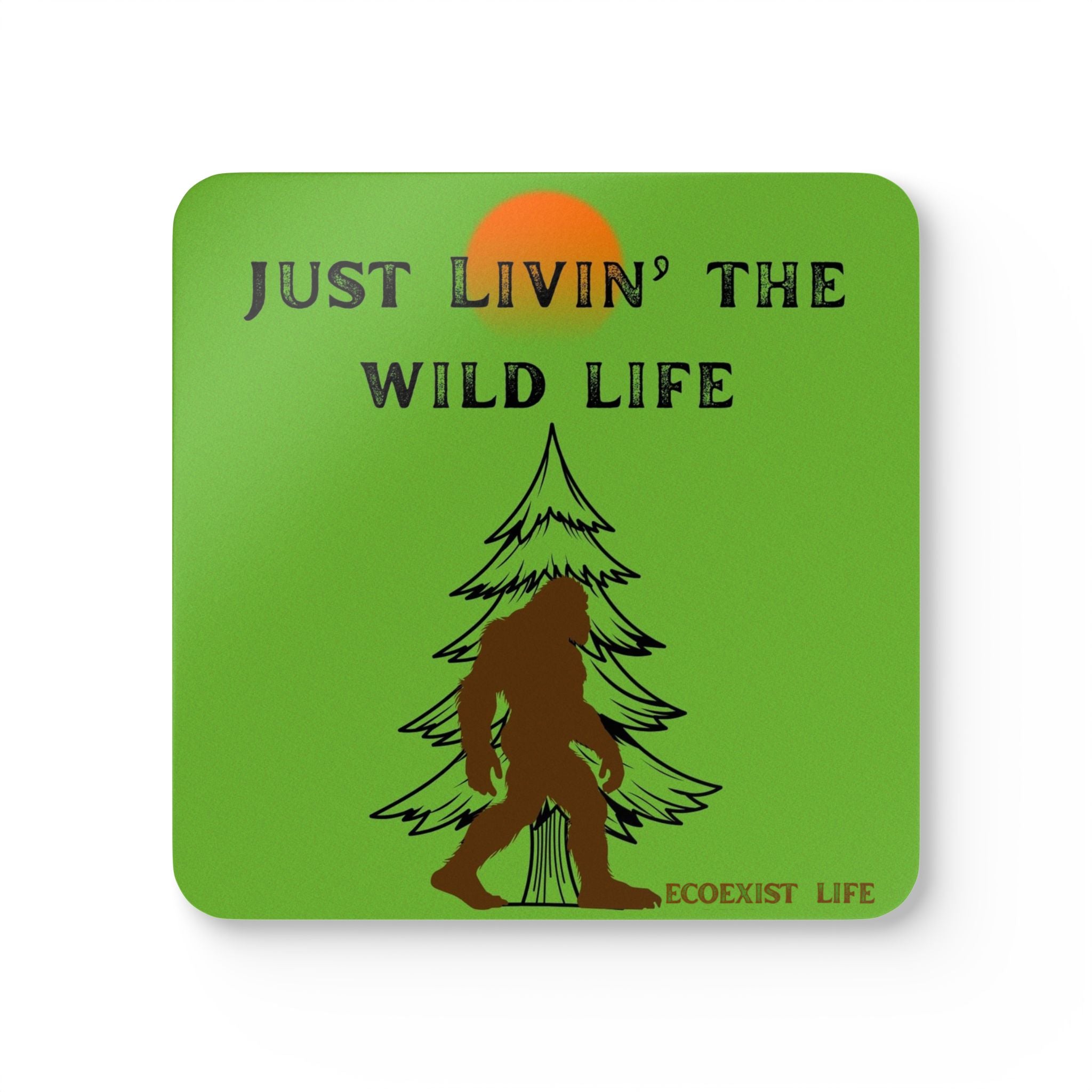 Just Livin' The Wild Life Cork Coaster Set — Ecoexist Life Camping Drink Coasters