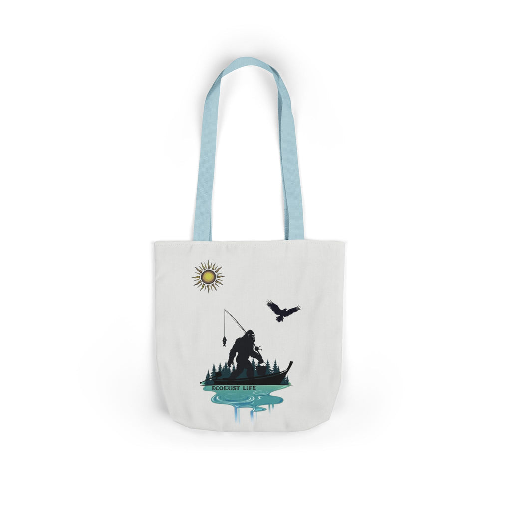 Fishing Silhouette Canvas Tote — Bigfoot Fishing Tote Bag- ecoexist