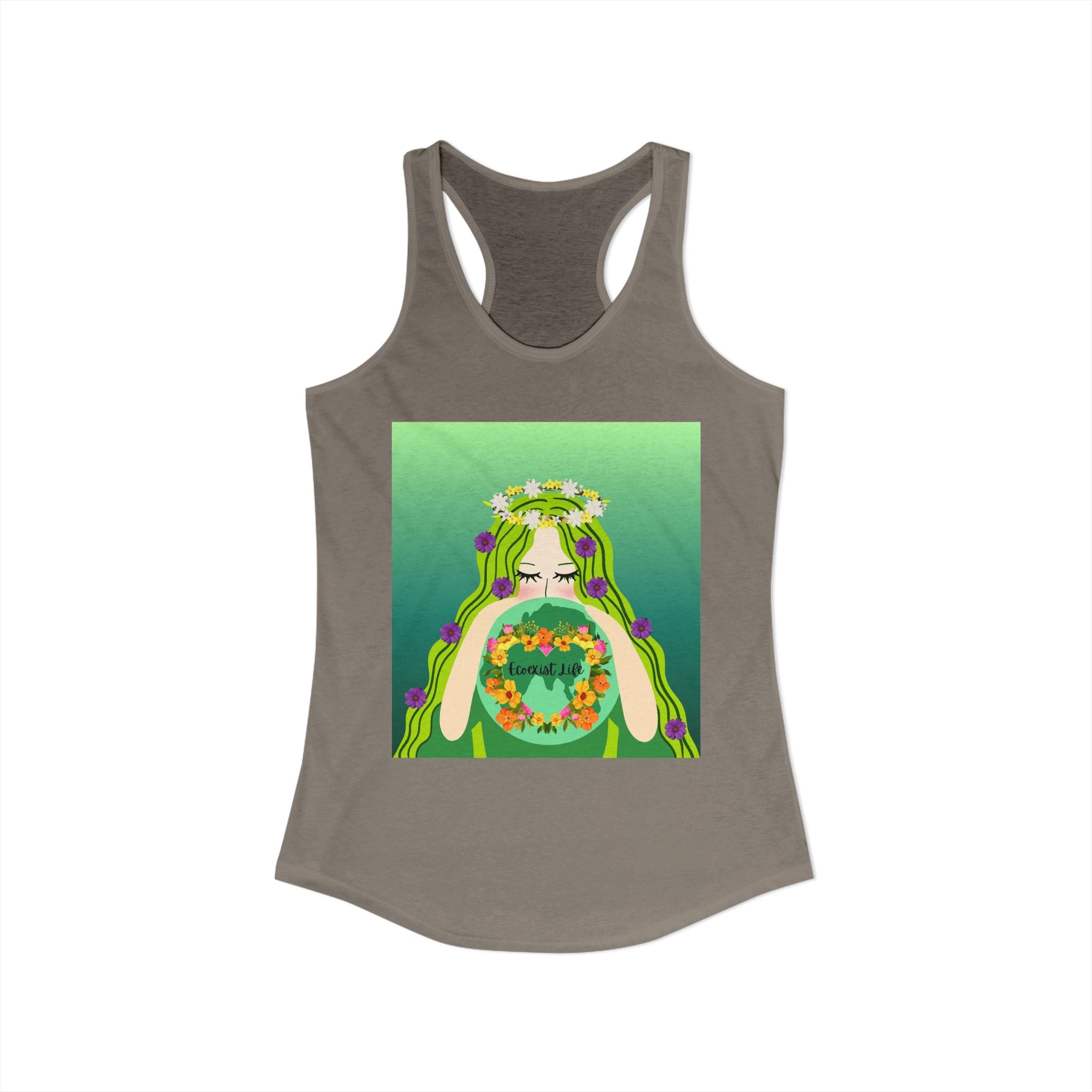 Women's Ideal Racerback Tank-Ecoexist Life Shirt