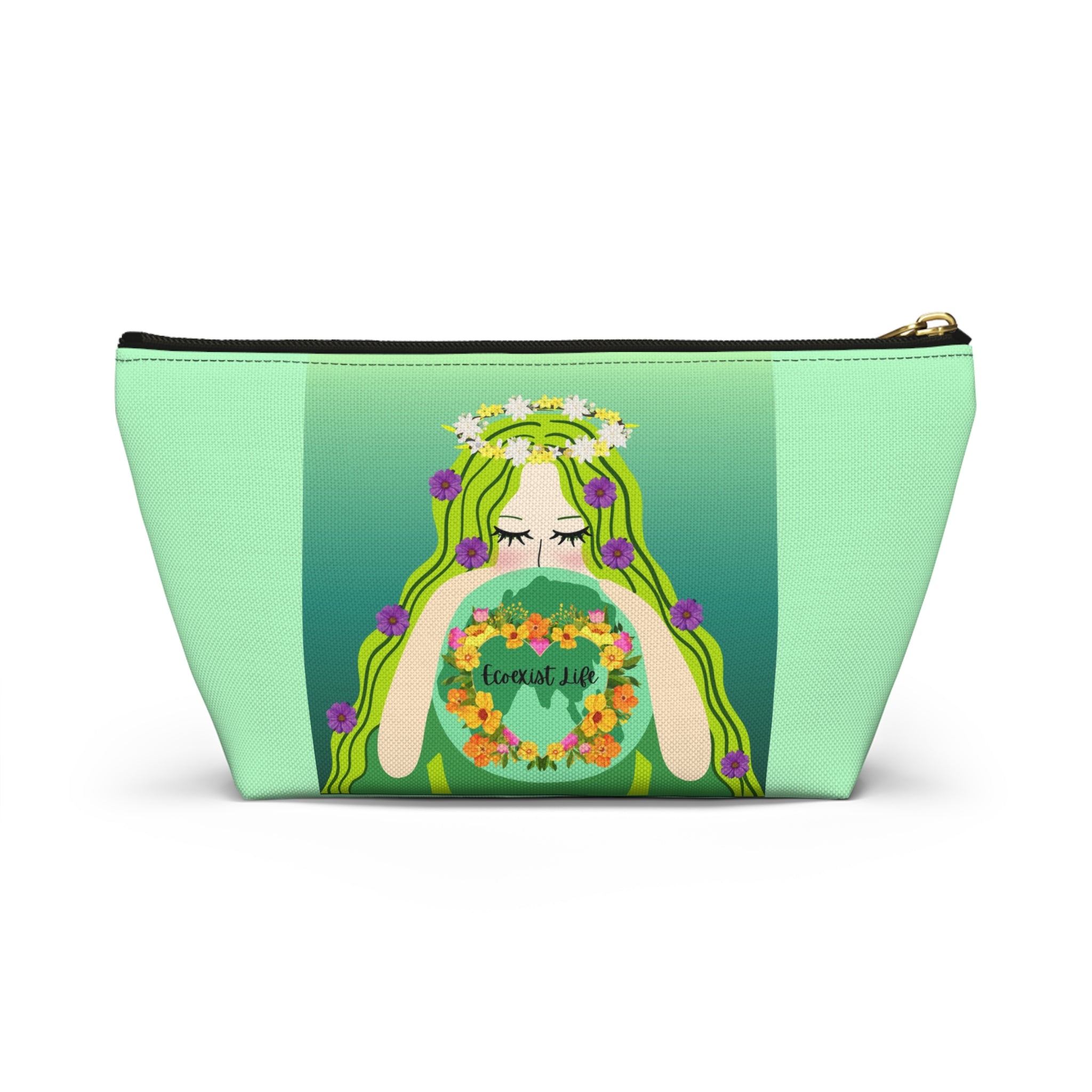 Ecoexist Life Floral Goddess Accessory Pouch — 'Eternal Life' T-Bottom Makeup Bag