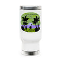 Ecoexist Life Travel Mug — Beach Sunset 'Follow Me and Live Wild' Stainless Steel 14oz