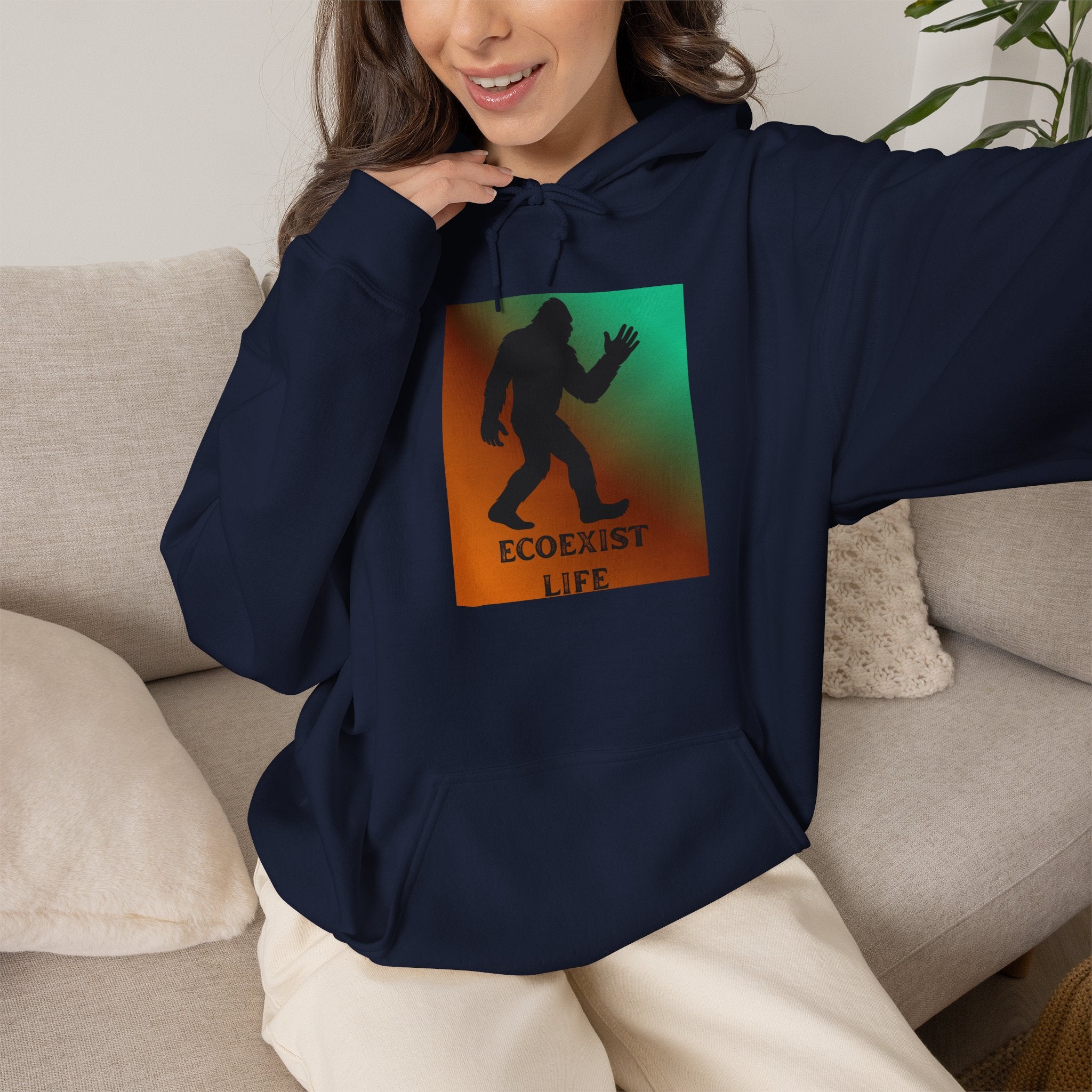 Ecoexist Life Bigfoot Hoodie — Sasquatch Environmental Awareness Sweatshirt