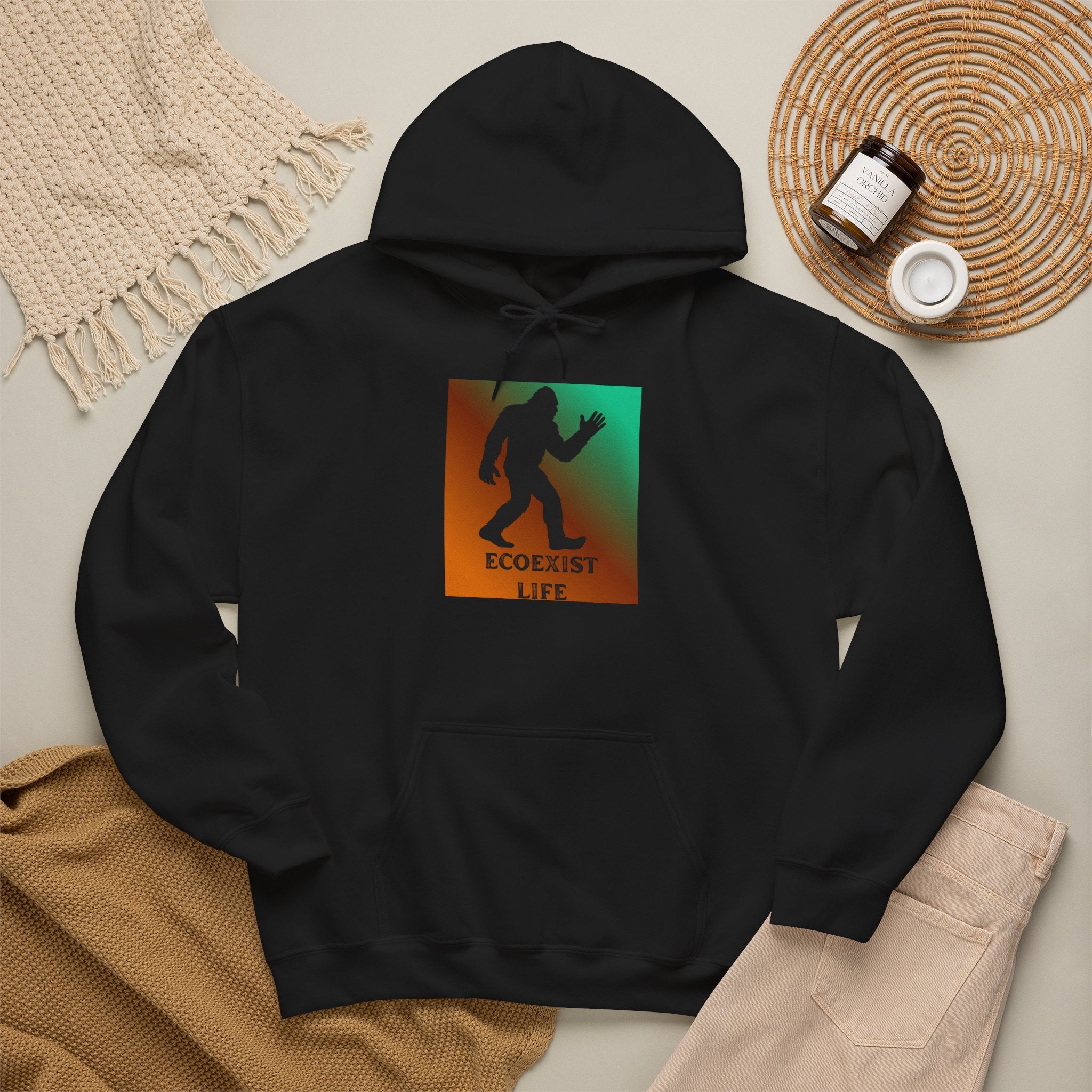 Ecoexist Life Bigfoot Hoodie — Sasquatch Environmental Awareness Sweatshirt