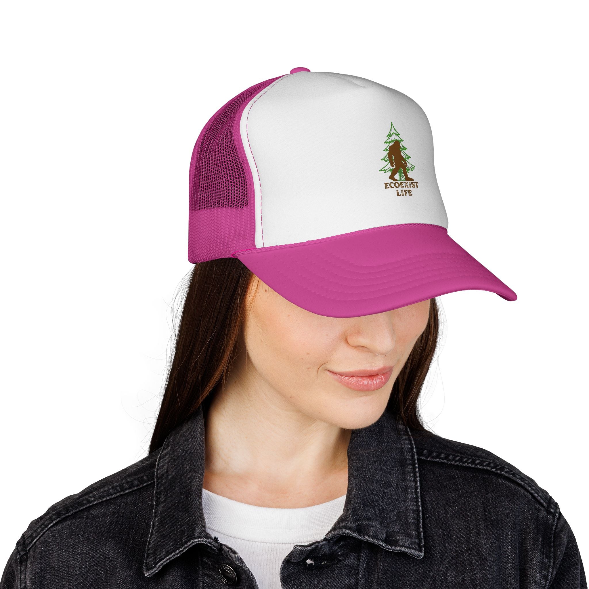 Bigfoot Forest Trucker Cap - Sasquatch Woodland Mesh Hat