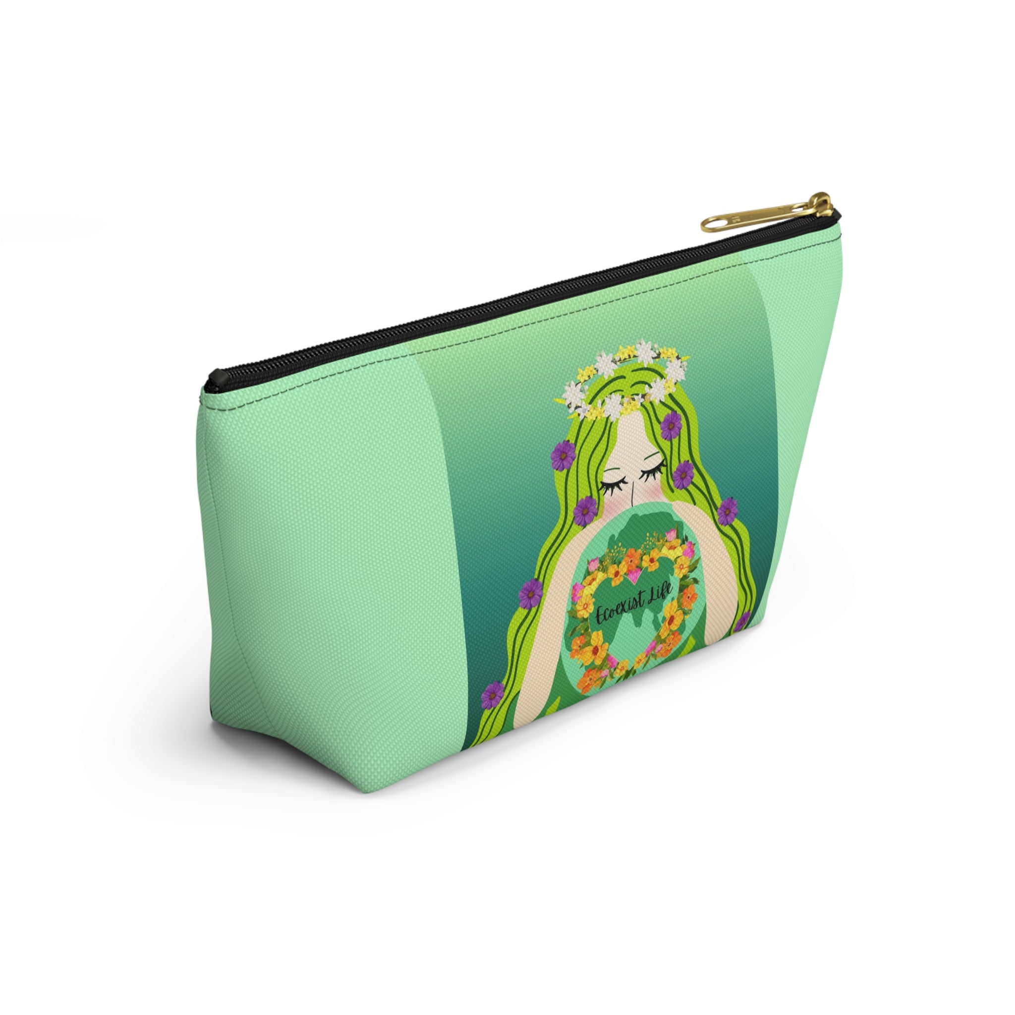 Ecoexist Life Floral Goddess Accessory Pouch — 'Eternal Life' T-Bottom Makeup Bag