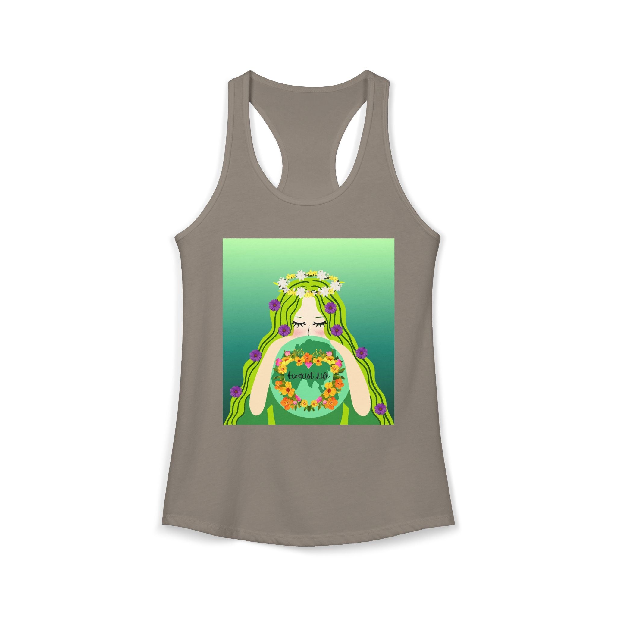 Women's Ideal Racerback Tank-Ecoexist Life Shirt