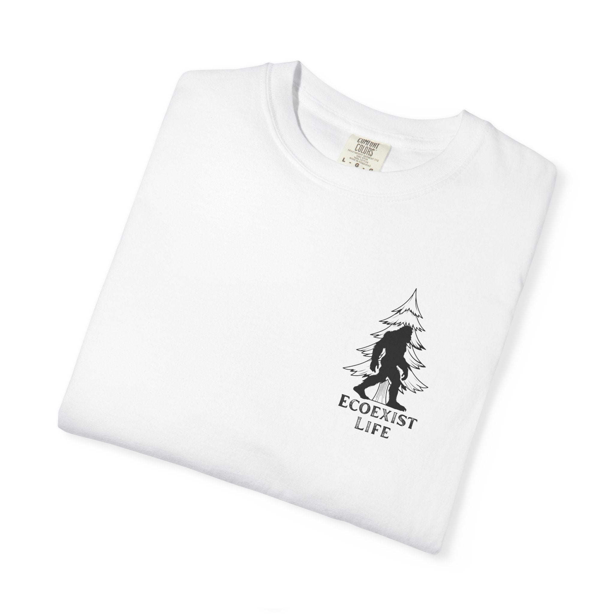 Bigfoot Eco-Trail T-Shirt — "ECOXIST" Front & "Livin' The Wild Life" Back