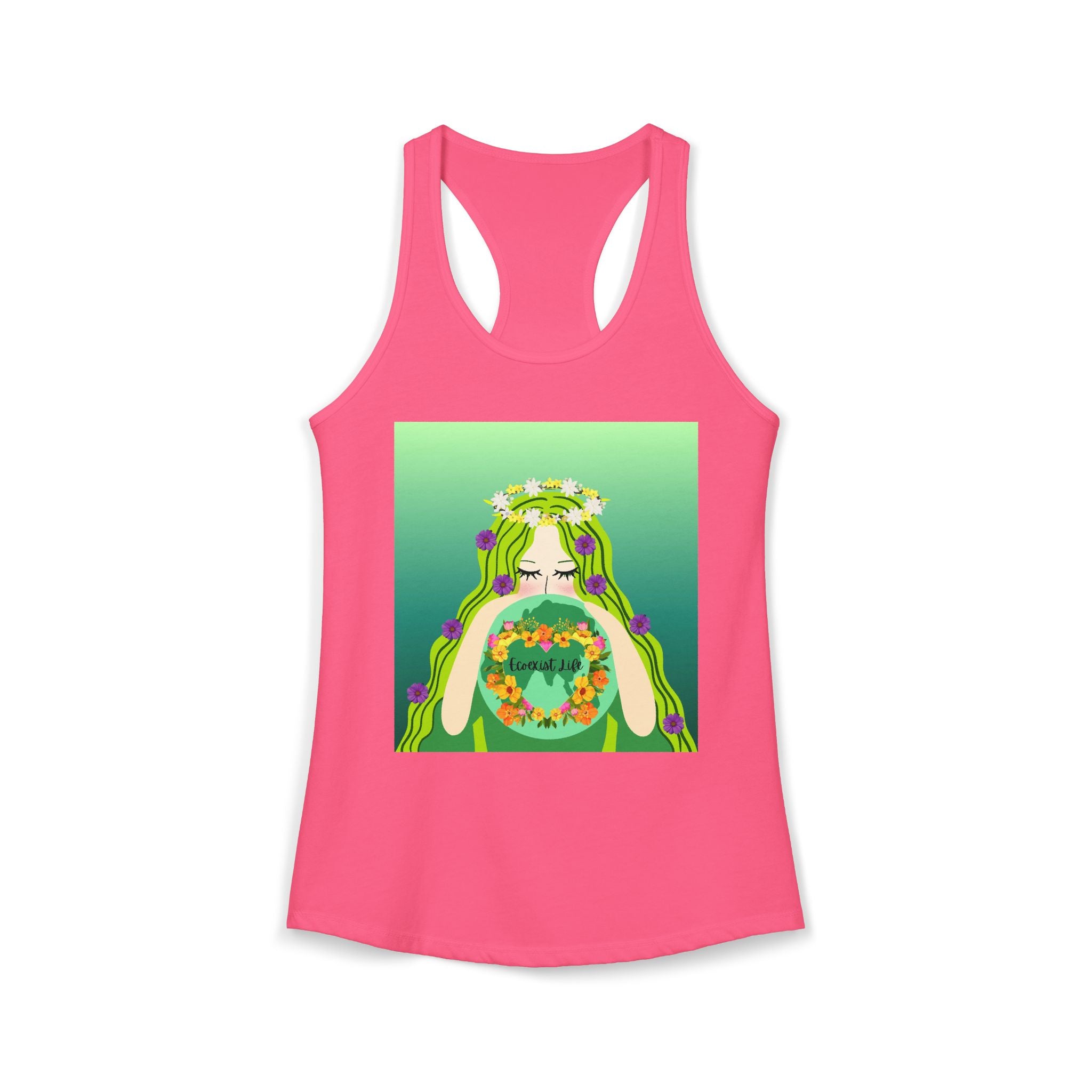 Women's Ideal Racerback Tank-Ecoexist Life Shirt