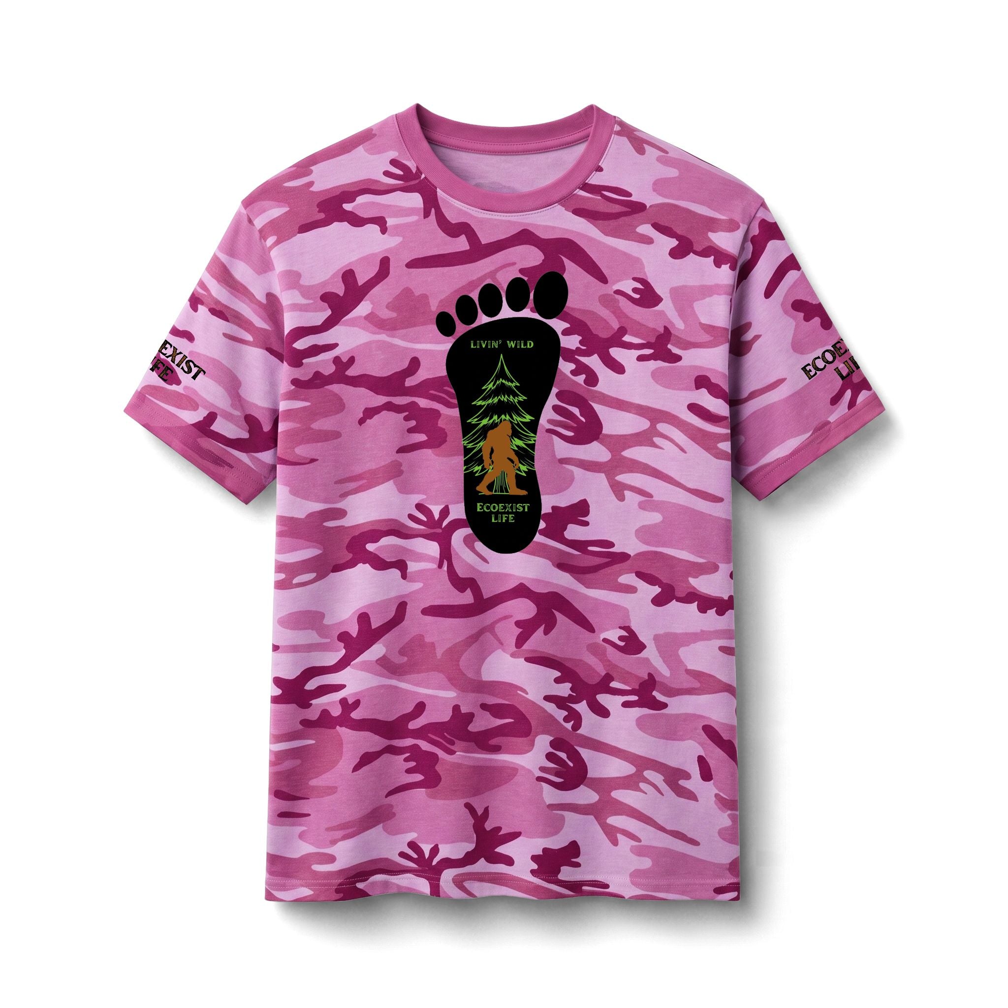 Camo Tee — Ecoexist Life Bigfoot Forest Graphic