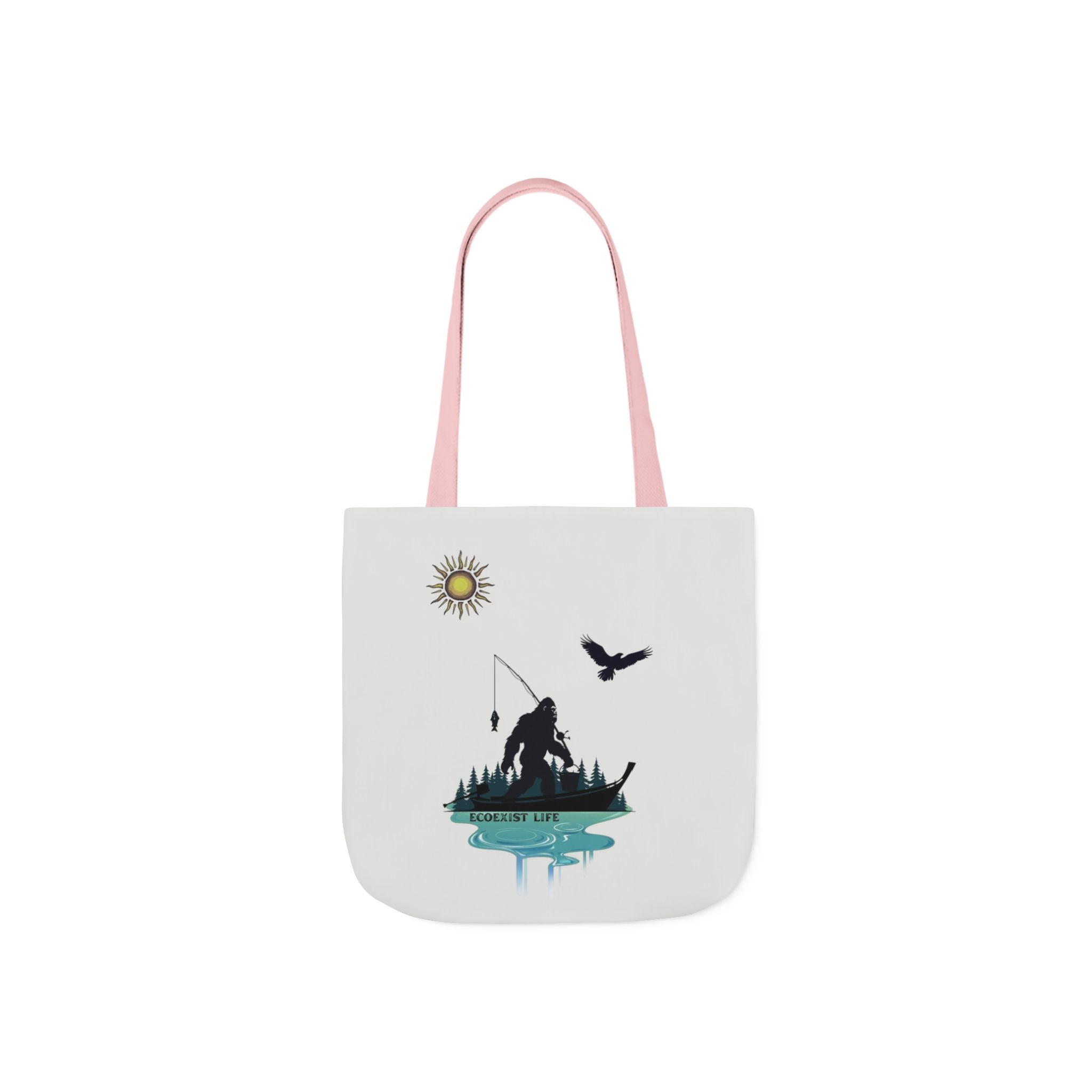 Fishing Silhouette Canvas Tote — Bigfoot Fishing Tote Bag- ecoexist