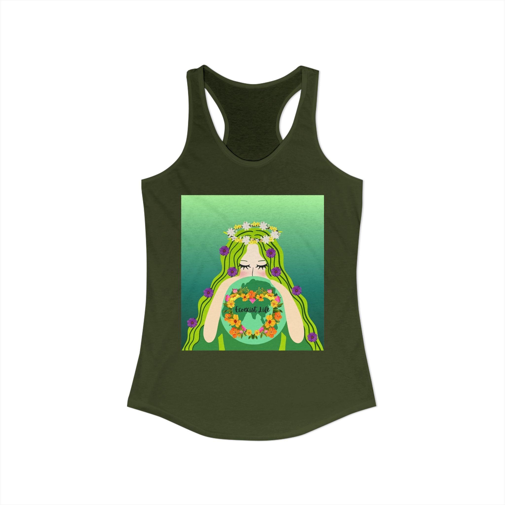 Women's Ideal Racerback Tank-Ecoexist Life Shirt