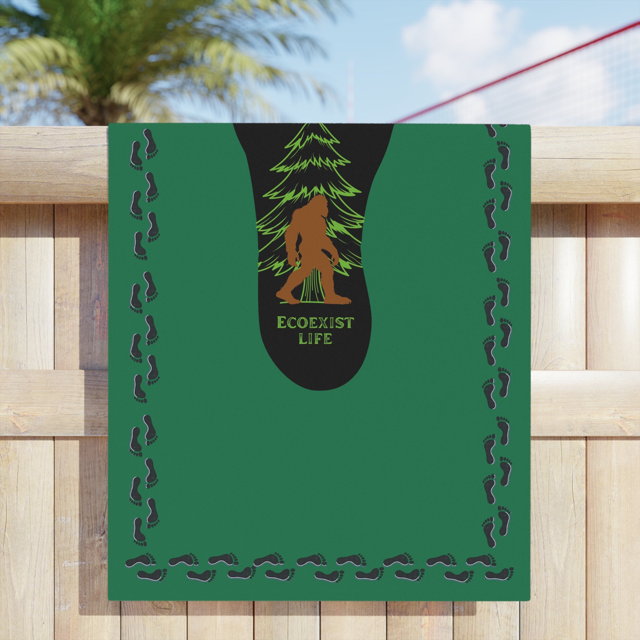 Bigfoot Forest Footprint Beach Towel — "Livin' Wild" Ecoexist Life