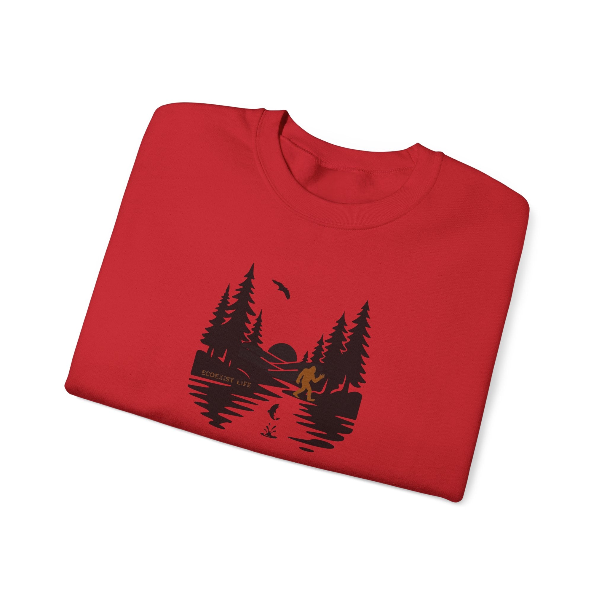 Wildlife Lake Scene Sweatshirt — "Livin the Wild Life" Crewneck