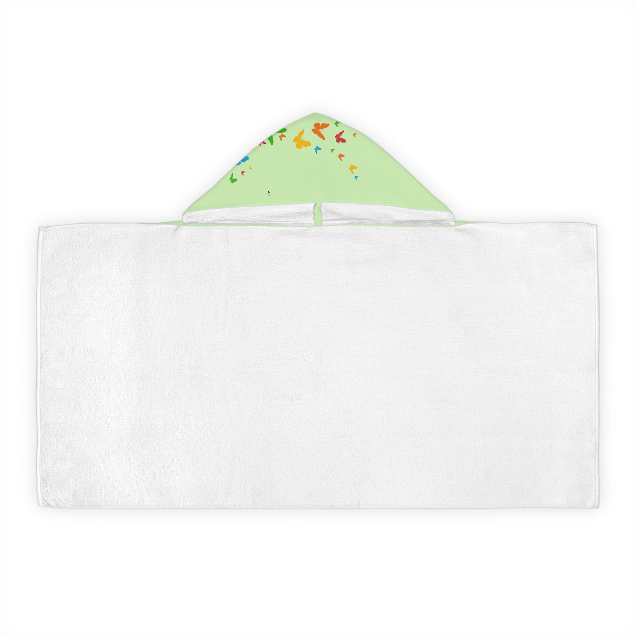 Youth Hooded Towel — Pastel Green Butterfly Trail Kids Beach & Bath Wrap--Ecoexist Life Towel