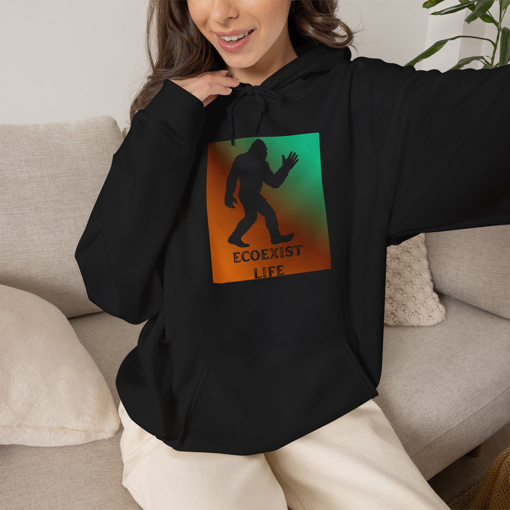 Ecoexist Life Bigfoot Hoodie — Sasquatch Environmental Awareness Sweatshirt