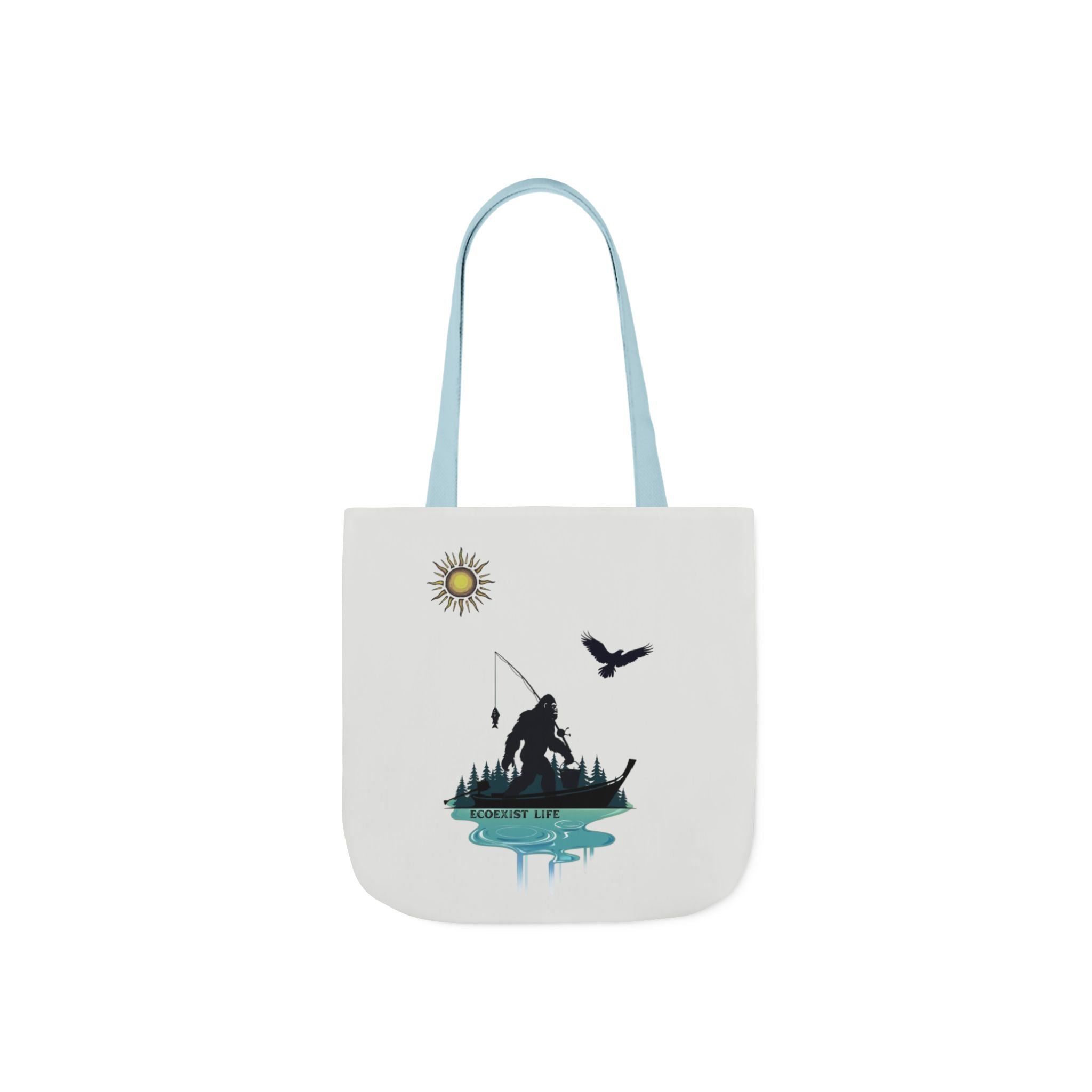 Fishing Silhouette Canvas Tote — Bigfoot Fishing Tote Bag- ecoexist