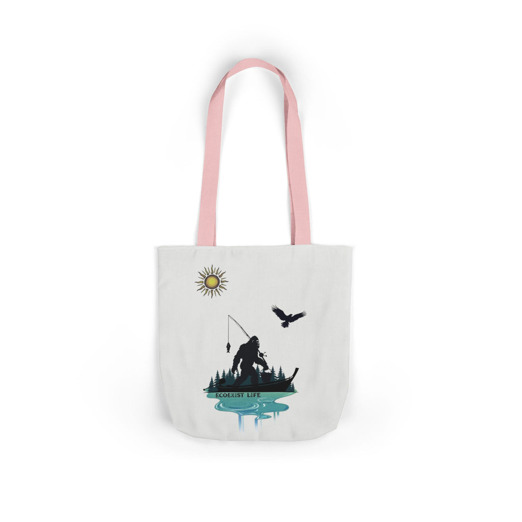 Fishing Silhouette Canvas Tote — Bigfoot Fishing Tote Bag- ecoexist