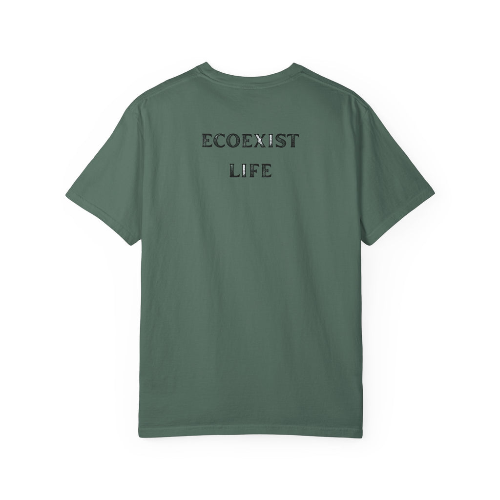 Bigfoot Eco-Trail T-Shirt — "ECOXIST" Front & "Livin' The Wild Life" Back
