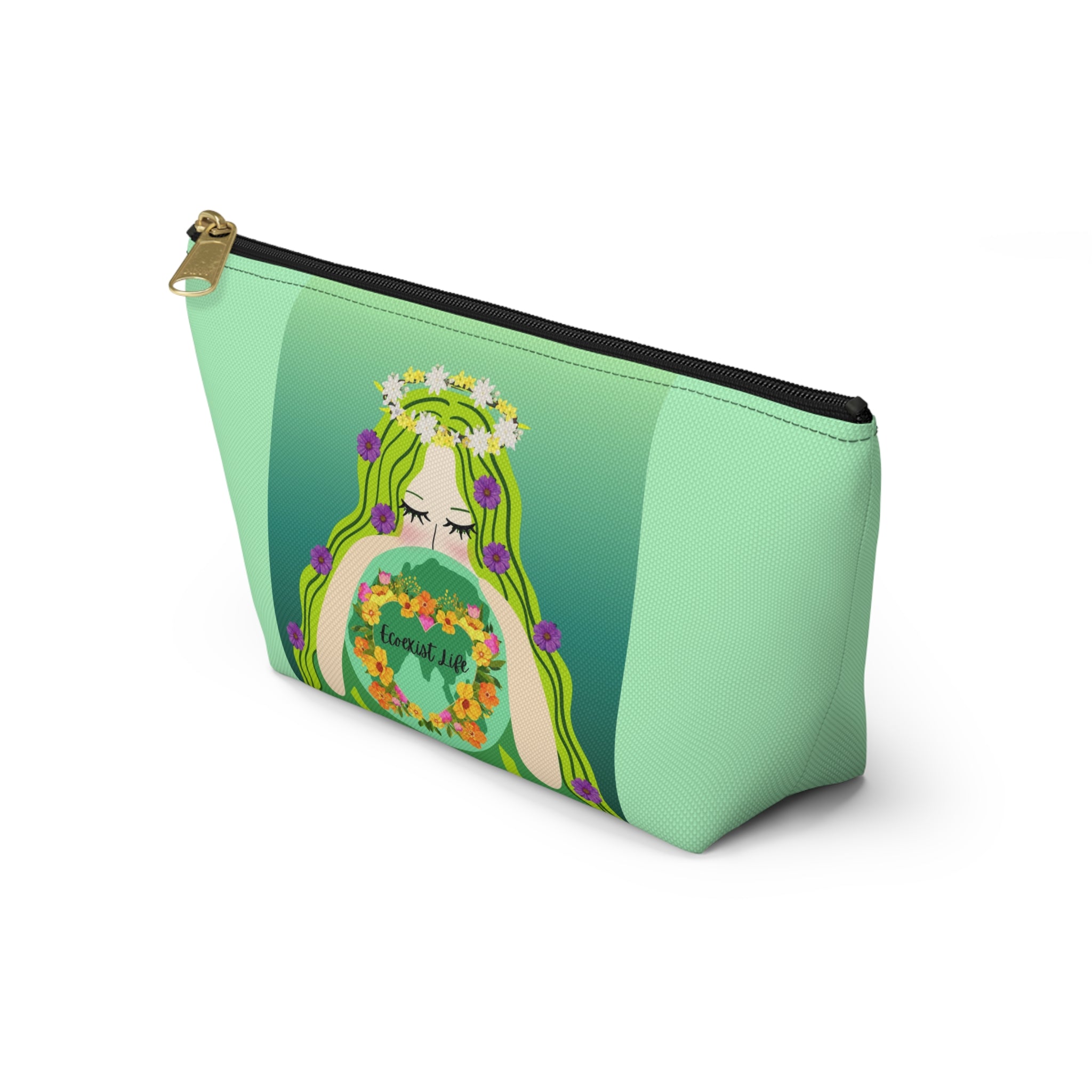 Ecoexist Life Floral Goddess Accessory Pouch — 'Eternal Life' T-Bottom Makeup Bag