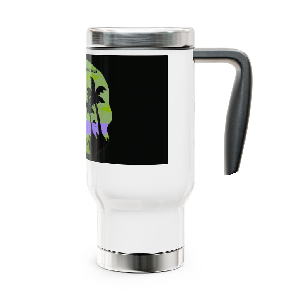 Ecoexist Life Travel Mug — Beach Sunset 'Follow Me and Live Wild' Stainless Steel 14oz