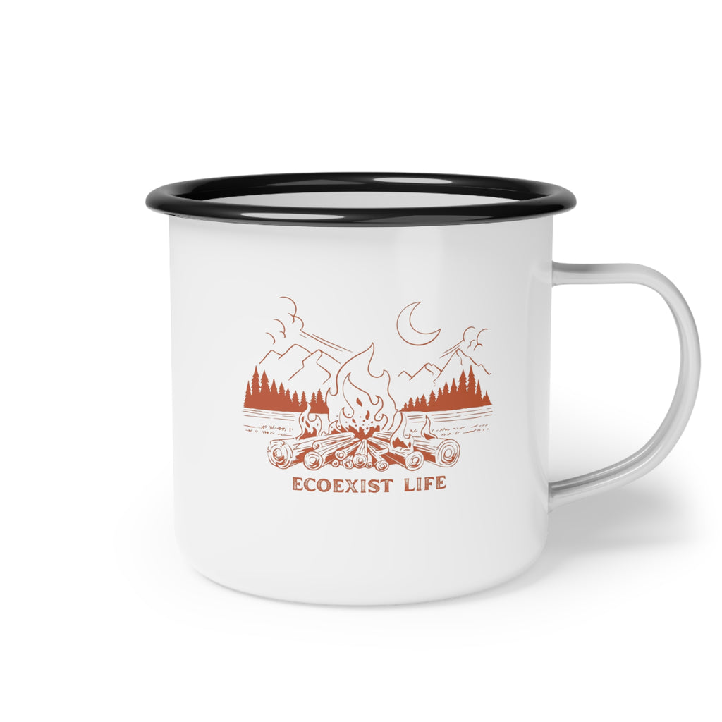 Enamel Camp Cup — 'Ecoexist Life' Sasquatch Camping Mug