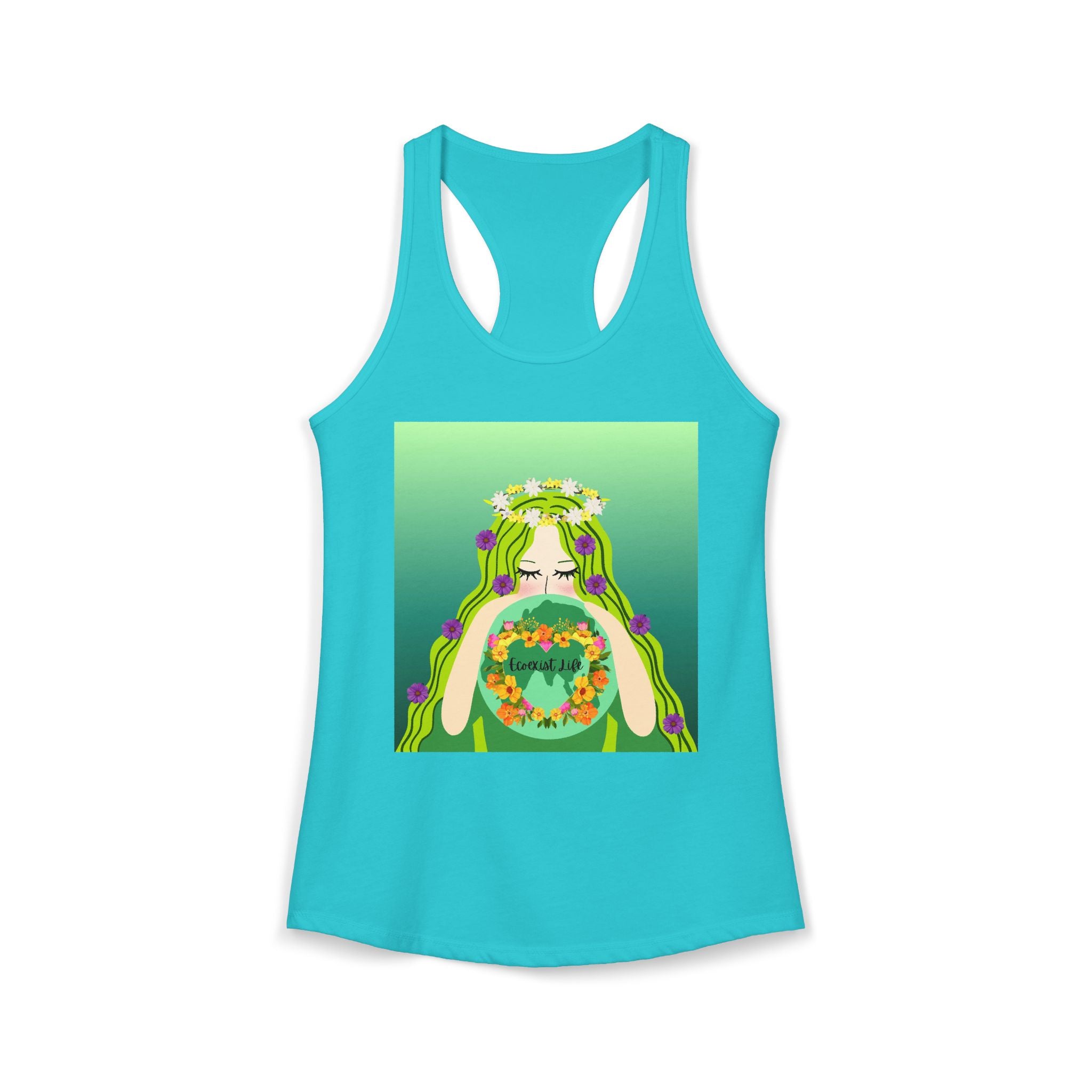 Women's Ideal Racerback Tank-Ecoexist Life Shirt