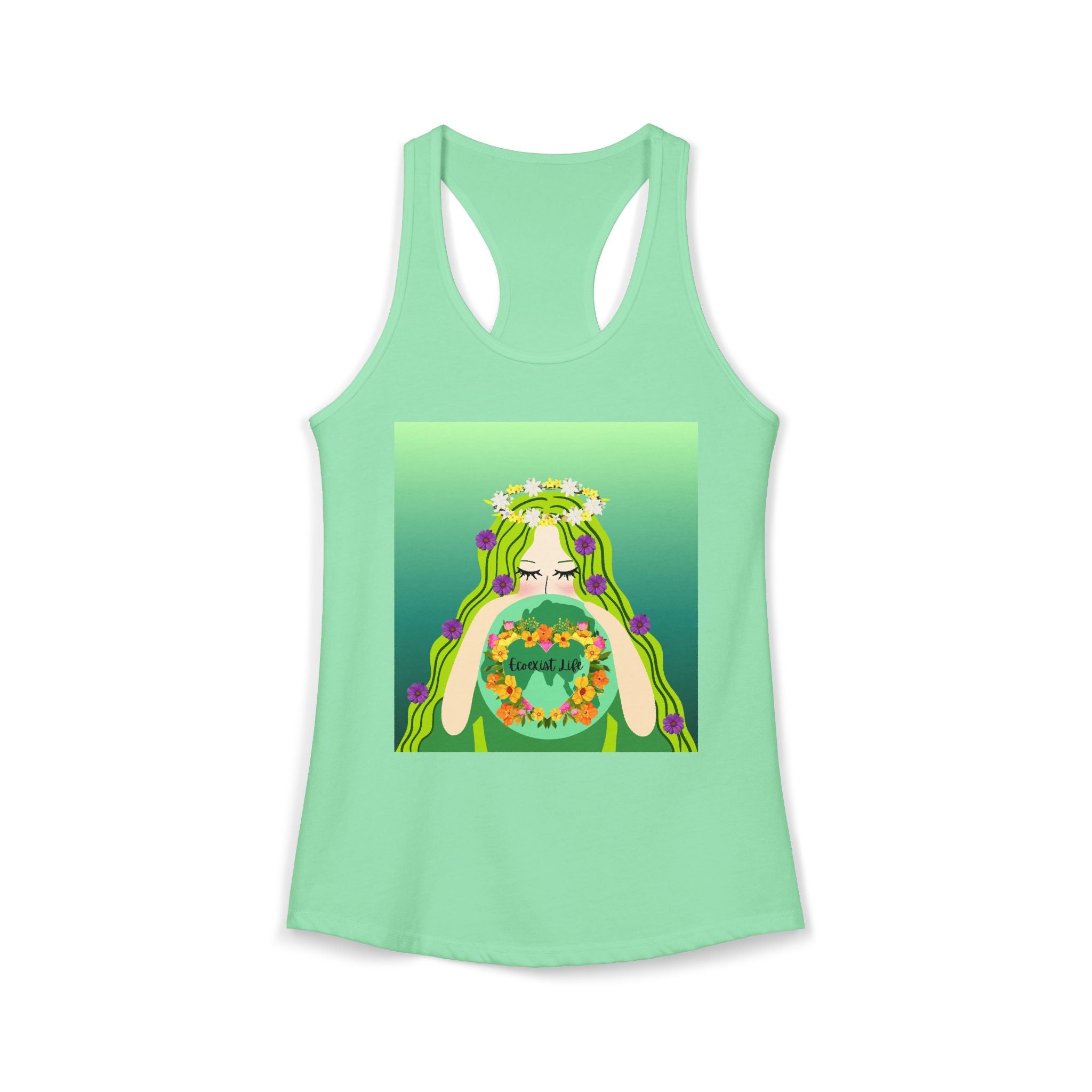 Women's Ideal Racerback Tank-Ecoexist Life Shirt