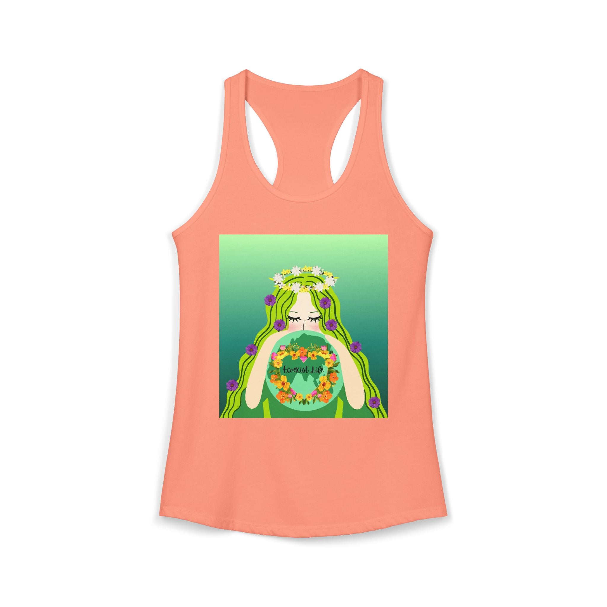 Women's Ideal Racerback Tank-Ecoexist Life Shirt