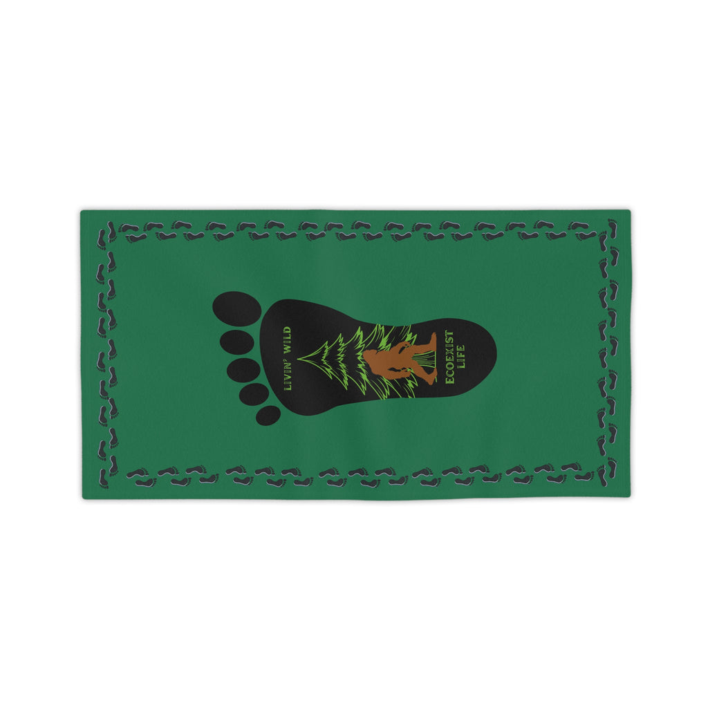 Bigfoot Forest Footprint Beach Towel — "Livin' Wild" Ecoexist Life