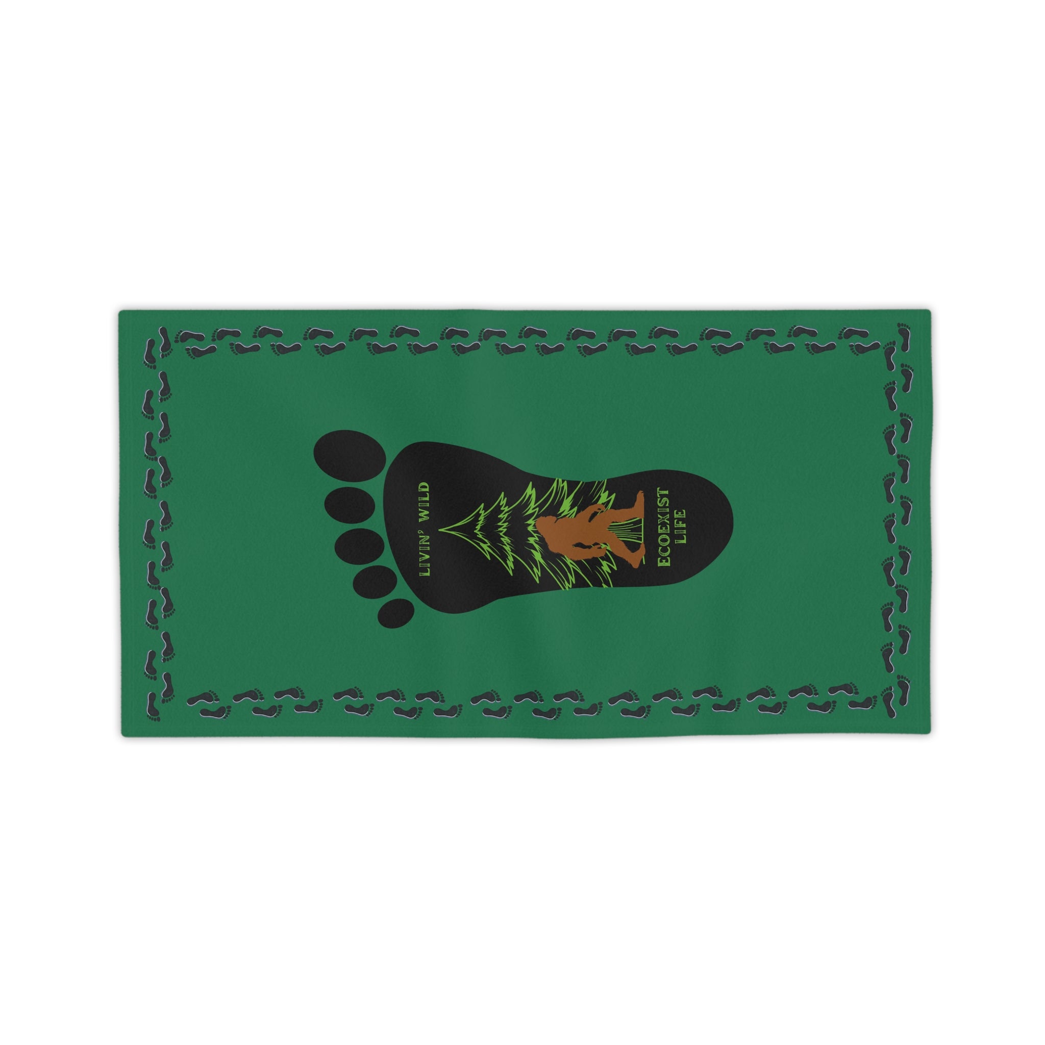 Bigfoot Forest Footprint Beach Towel — "Livin' Wild" Ecoexist Life