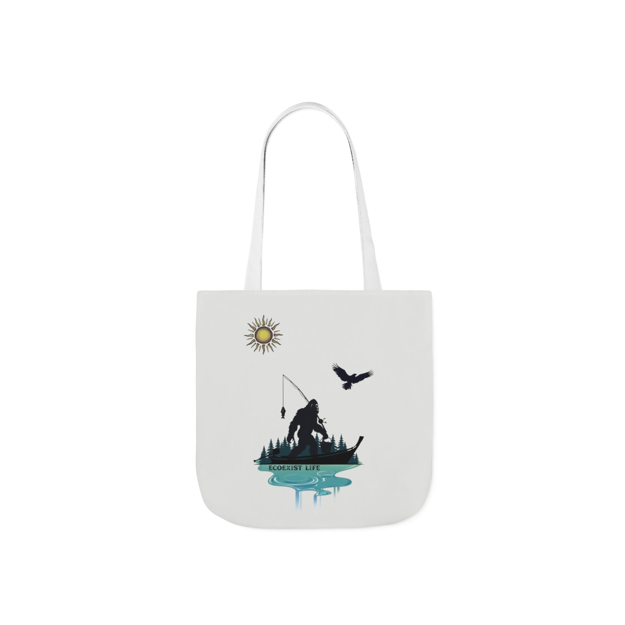 Fishing Silhouette Canvas Tote — Bigfoot Fishing Tote Bag- ecoexist